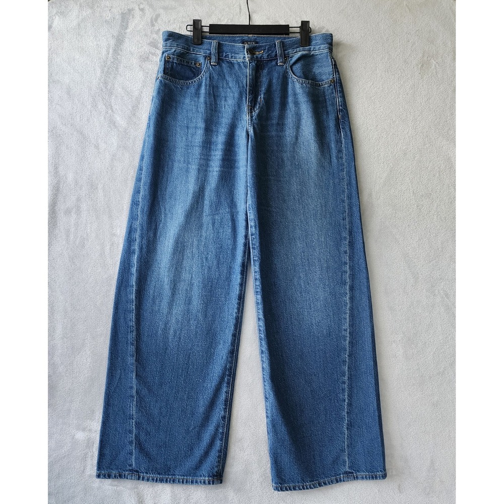 J.Crew Jeans Womens Size 26 Petite Wide Leg Linen Blend Blue Summer Time 26P
